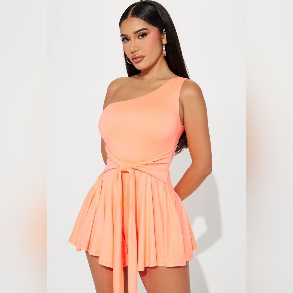Coral Neon Romper